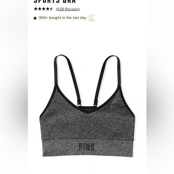 PINK Victoria Secret Seamless Racerback Sports Bra - Picture 1 of 5